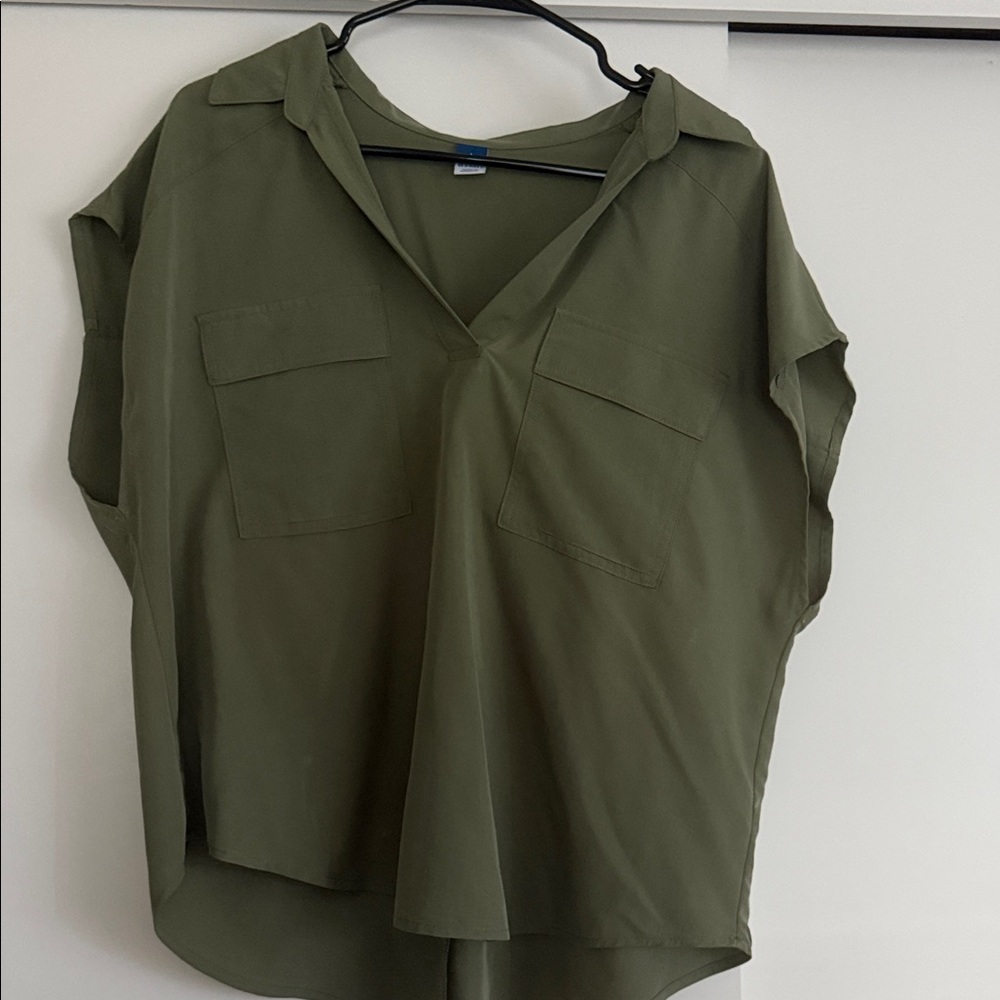 Old Navy Olive V-Neck Utility Tunic
